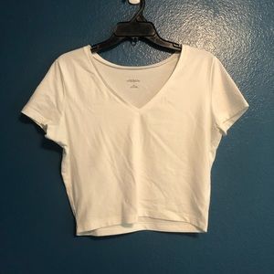 cropped v neck tee